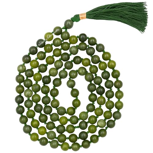 Amazing Gemstone Green Jade Mala - Knotted - color: Green Jade, style: Knotted