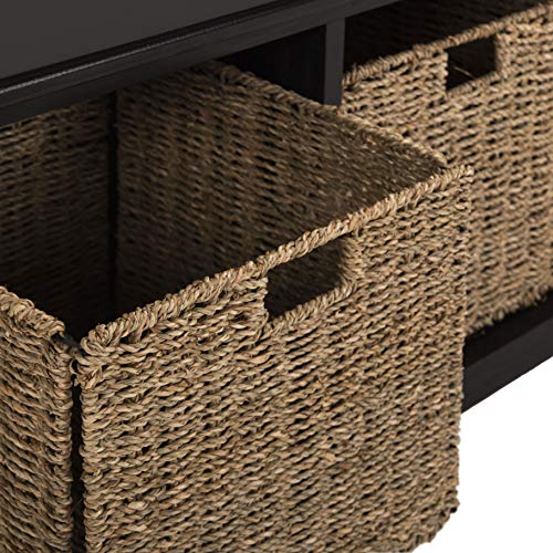 SAFAVIEH Furniture - Lonan Storage Bench - Black - Solid Wood - Farmhouse Lift-Top Design - Ideal for Entryway, Living Room, Hallway, 18" Seat Height (AMH5733E) - color: Black