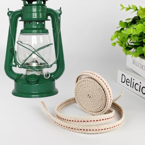 1 Roll/ 6.5 Feet Oil Lamp Wick, 3/8 Inch Flat Cotton Wick Replacement for Oil Lamps, Lanterns, Oil Burners (3/8", 1) - size: 3/8"
