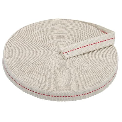PATIKIL 5/8" Wide 33 Feet 100% Cotton Flat Wick, Oil Lamp Wicks with Red Stitch for Kerosene Lamp Lantern Oil Burner - color: Red, size: 5/8" x 33 Feet