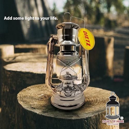 Light of Mine - Dietz #76 Original Nickel Oil Lantern Bundle Including 6-Pack of 100% Cotton 1/2" Replacement Wick Strips (#76, Nickel) - style: Nickel