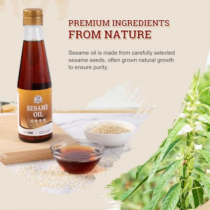 52USA 100% Pure Sesame Oil, Toasted Sesame Oils, 8.45 Fl Oz (250 ml), Premium Toasted Sesame Seed Oil, Aromatic & Nutty Flavor, Sesames Oil Cooking Ideal for Asian Cooking, Baking, Soup - size: 250 ml