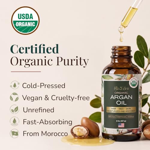 Ella & Eden Organic Argan Oil Of Morocco - 100% Pure Cold-Pressed, 8 Oz - size: 8 Fl Oz