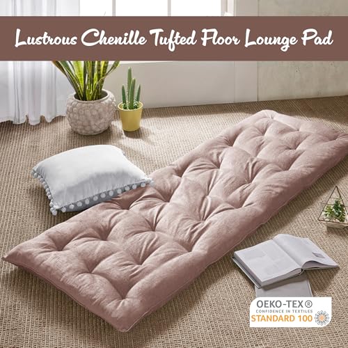 Intelligent Design Foldable Lightweight Lounge Floor Pillow 27" x 74" Blush - color: Blush
