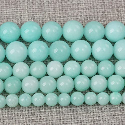 160PCS 4MM Natural Stone Amazonite Chalcedony Loose Beads for Jewelry Making DIY Bracelet Necklace 2 Strands - color: Amazonite Chalcedony, size: 4mm (2 strands)