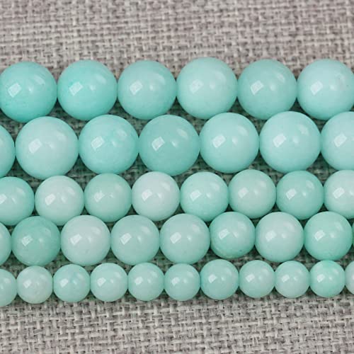 160PCS 4MM Natural Stone Amazonite Chalcedony Loose Beads for Jewelry Making DIY Bracelet Necklace 2 Strands - color: Amazonite Chalcedony, size: 4mm (2 strands)