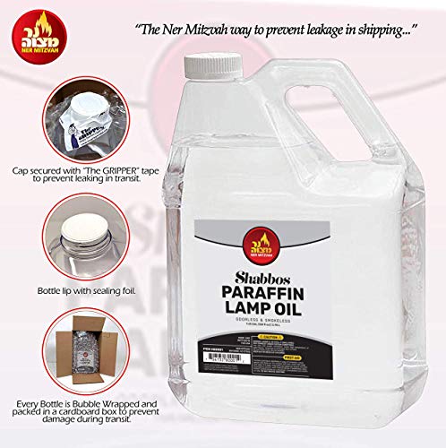 1 Gallon Paraffin Lamp Oil - Clear Smokeless, Odorless, Clean Burning Fuel for Indoor and Outdoor Use - Shabbos Lamp Oil, by Ner Mitzvah (Pack of 2) - size: 1 Gallon (Pack of 2)