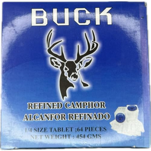 Govinda Buck Camphor Tablets | Premium Quality Refined Camphor Blocks for Incense, Aromatherapy, Puja, Alcanfor | 64 Tablets | 1 lbs