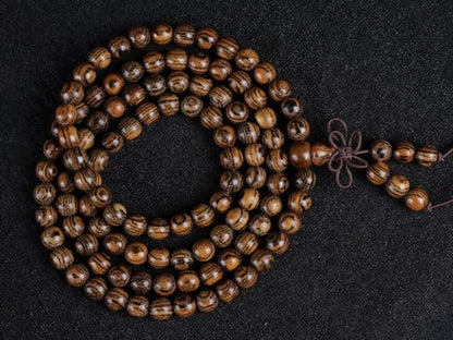 Zen Dear Unisex Natural Tigerwood Mala Beads Buddhist Prayer Bracelet Link Wrist Necklace Chain Beads - style: 6mm 108 beads