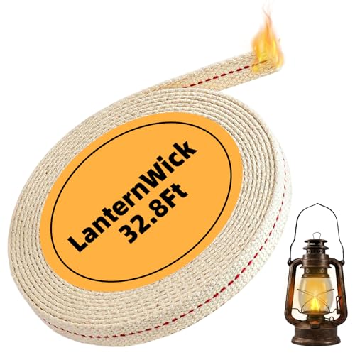 32.8 Feet Oil Lamp Wicks, 1/2 Inch Cotton Oil Lanterns Wick,Replacement Wick for Oil Burners,Kerosene Lamps & Paraffin Lanterns