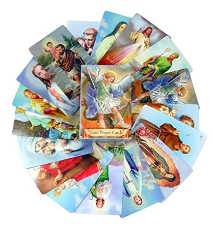 Autom 3 Packs of 54 Assorted Holy Cards with Catholic Saints and Prayers - size: Pack of 3