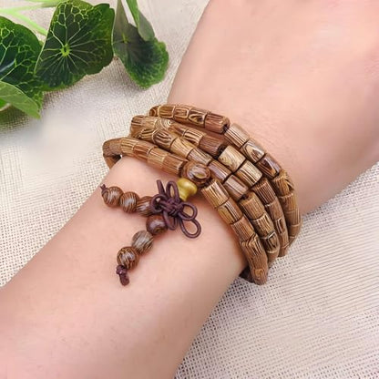 Zen Dear Unisex Natural Wenge Wood Mala Prayer Beads Necklace Bracelet Beads Meditation Buddhist Japa Rosary Mala Bead Yoga - style: 6mm 108 barrel beads