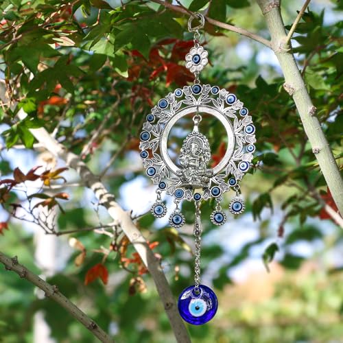 Large Evil Eye Wall Hanging Big Car Charm Ganesha Wall Decor Decoration for Home Door Window Protection Ornerment Blessing Items Housewarming Birthday Spiritual Gifts for Friend Mother