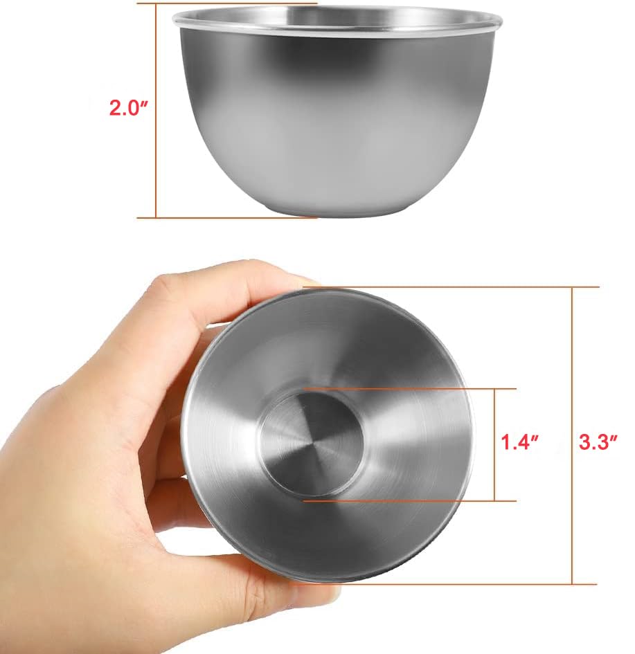 10 Pack 3.3inch Stainless Steel Sauce Dishes Mini Individual Saucers Bowl Round Seasoning Dishes Sushi Dipping Bowl Appetizer Plates, Sliver - color: Sliver x 10