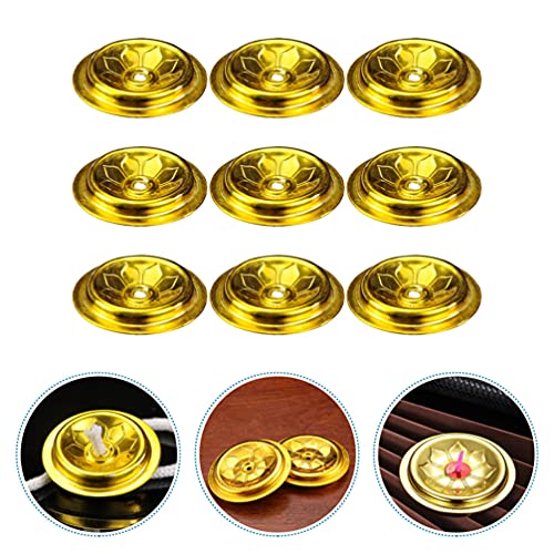 DOITOOL Floating Wick Holders for Oil Lamps: 9PCS Aluminum Round Floating Wick Holder Oil Lamp Disc Holder Candle Float Stand Rack for Home Temple Buddhist Supplies - 1.5inch