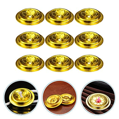 DOITOOL Floating Wick Holders for Oil Lamps: 9PCS Aluminum Round Floating Wick Holder Oil Lamp Disc Holder Candle Float Stand Rack for Home Temple Buddhist Supplies - 1.5inch