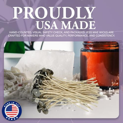 HTP 104 6 Inch Candle Wicks, 50 Count Pre-Waxed Pre-Tabbed - size: 50 HTP - 104