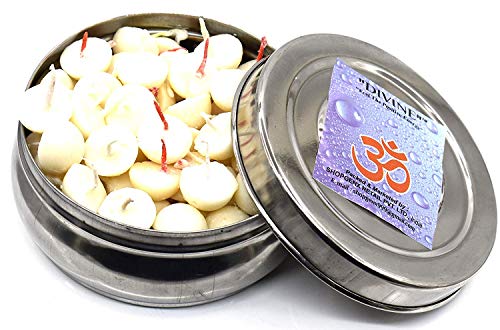 Nexxa Pure Cow Ghee Wicks (Pack of 100 Pcs) in Steel Box Readymade Diya Batti/puja Batti