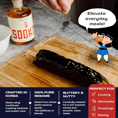 Sooki Premium Sesame Oil, 8.45 Fl Oz (250 ml), 1 Pack - size: 8.45 Fl Oz (Pack of 1)