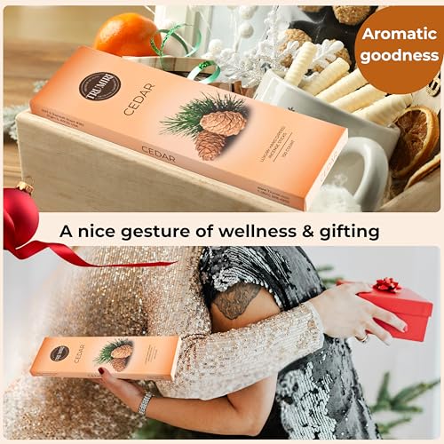 Cedar Incense Sticks - Pack of 100 Insence-Sticks Inciensos Aromaticos - Made with Natural Cedarwood Oil - Scented Insense Non Toxic Inscent Incence - color: Cedar