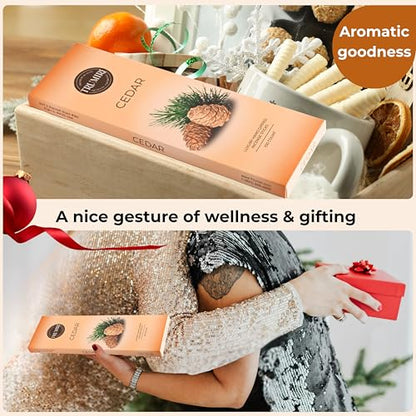 Cedar Incense Sticks - Pack of 100 Insence-Sticks Inciensos Aromaticos - Made with Natural Cedarwood Oil - Scented Insense Non Toxic Inscent Incence - color: Cedar
