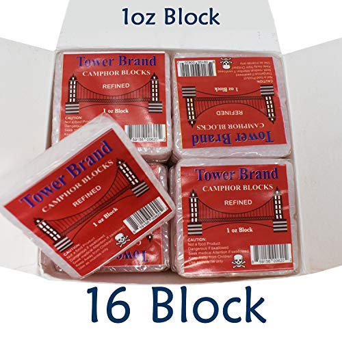 ELP ESSENTIAL Tower Brand Camphor Blocks Refined 1oz 16 Tablets