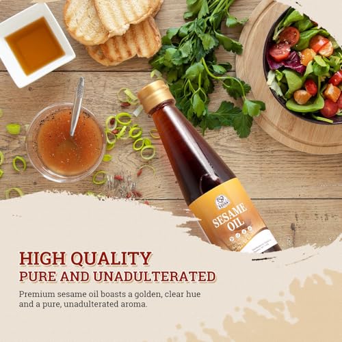 52USA 100% Pure Sesame Oil, Toasted Sesame Oils, 8.45 Fl Oz (250 ml), Premium Toasted Sesame Seed Oil, Aromatic & Nutty Flavor, Sesames Oil Cooking Ideal for Asian Cooking, Baking, Soup - size: 250 ml