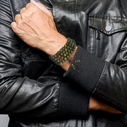 24 Pcs 108 Mala Bead 8mm Meditation Bracelet for Men Tibetan Buddha Link Retractable Wood Beaded Multilayer Sandalwood Wood Bracelets Buddhist Prayer Strand Prayer Gift for Meditation Lovers