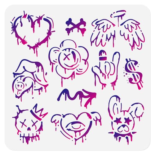 Street Graffiti Stencil, Street Art Reusable Painting Template - style: Graffiti
