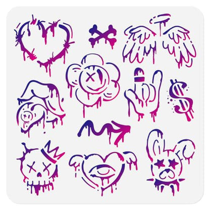 Street Graffiti Stencil, Street Art Reusable Painting Template - style: Graffiti