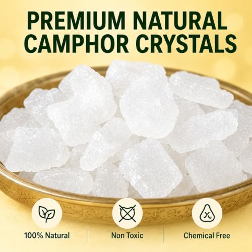 Bhimseni Camphor, Kapoor Crystals for Pooja & Aarti, 50g (1.7 oz) - size: 50GM