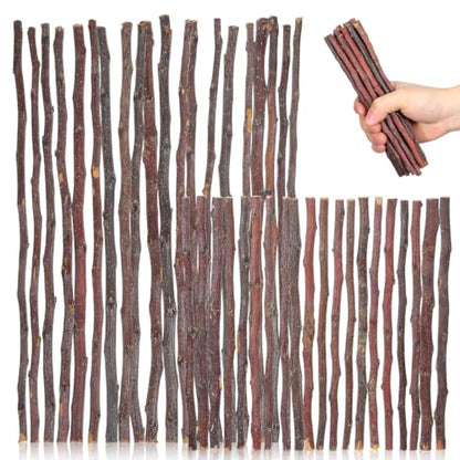 Amosfun 40Pcs Wood Sticks for Crafts, 7.8in and 11in Natural Birch Twigs Sticks for DIY School Projects Photo Props Card Making Rustic Decor