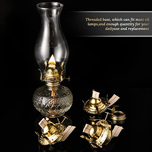 Hortsun 3 Pcs Oil Lamp Burner Parts #2 Brass 1 3/16" Screw,Gold - color: Gold