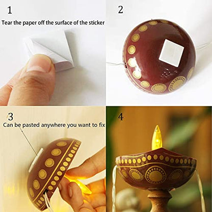 alikiki Diwali Diya String Lights - Diwali Gift Decor 10PCS LED Deepawali Battery Operated Diyas Indian Pooja Room Home Office Mandir Puja Gifts Hindu Wedding Light
