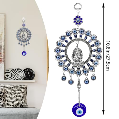 Large Evil Eye Door Window Wall Hangings w/Ganesha Idol