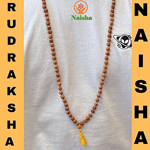 NAISHA Rudraksha Bracelet & Mala Set of 2, 5 Mukhi 108+1 Prayer Beads