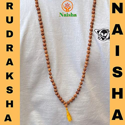 NAISHA Rudraksha Bracelet & Mala Set of 2, 5 Mukhi 108+1 Prayer Beads