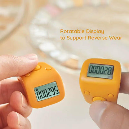 Rechargeable Silent Finger Counter 6 Channels Digital Tasbih Tally Clicker with LED for Prayer Knitting Sports Gift - color: Yellow X