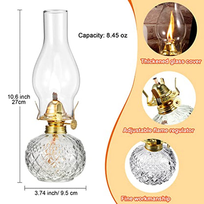 Hortsun 2 Pieces Vintage Glass Kerosene Lamp Tabletop Lantern,Cute Style - style: Cute Style