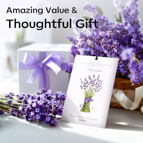 MYARO 12 Pack Lavender Scented Sachets, Closet Deodorizer Car Air Freshener - color: Lavender, size: 12 Packs