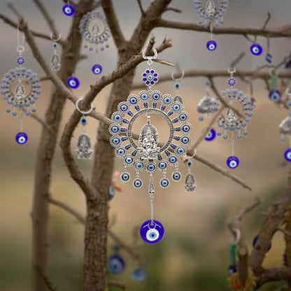 Large Evil Eye Door Window Wall Hangings w/Ganesha Idol