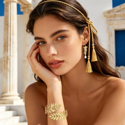 NEWITIN 20 Pieces Greek Goddess Costume Accessories Set for Women - color: Gold A