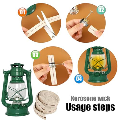 1 Roll/ 6.5 Feet Oil Lamp Wick, 3/4 Inch Flat Cotton Wick Replacement for Oil Lamps, Lanterns, Oil Burners (3/4", 1) - size: 3/4"