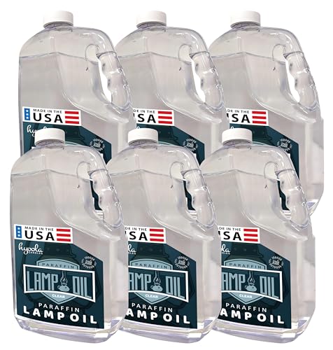 HYOOLA 1-Gallon Liquid Paraffin Lamp Oil - Clear Smokeless, Odorless, Ultra Clean Burning Fuel for Indoor and Outdoor Use - Highest Purity Available - 6 Pack - size: 6 Pack