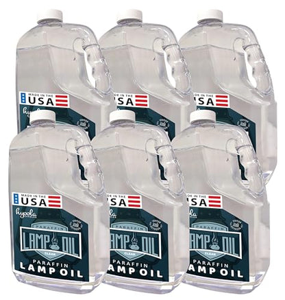 HYOOLA 1-Gallon Liquid Paraffin Lamp Oil - Clear Smokeless, Odorless, Ultra Clean Burning Fuel for Indoor and Outdoor Use - Highest Purity Available - 6 Pack - size: 6 Pack