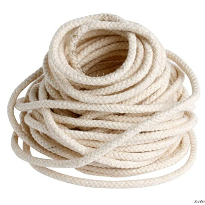 10M (33 ft) Oil Lamp Wicks Replacement 3mm Round Candle Wick Braided for Alcohol Lamps and Candles, DIY Handmade Candle Making Supplies