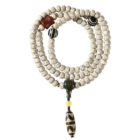 8mm 108 Mala Beads Bracelet for Men Natural Wooden/Bodhi Bead Necklace as Buddhist Meditation Prayer Beads - style: Bodhi Beads with Lucky Bear
