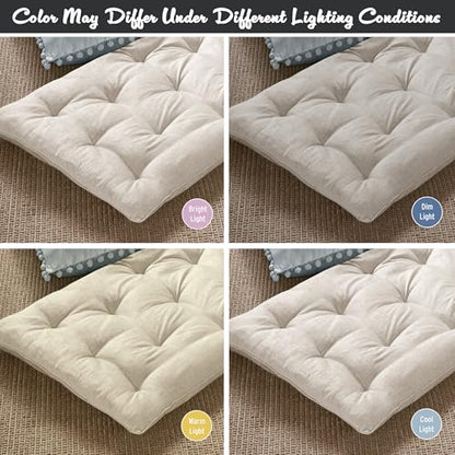 Intelligent Design Foldable Lightweight Lounge Floor Pillow 27" x 74" Ivory - color: Ivory