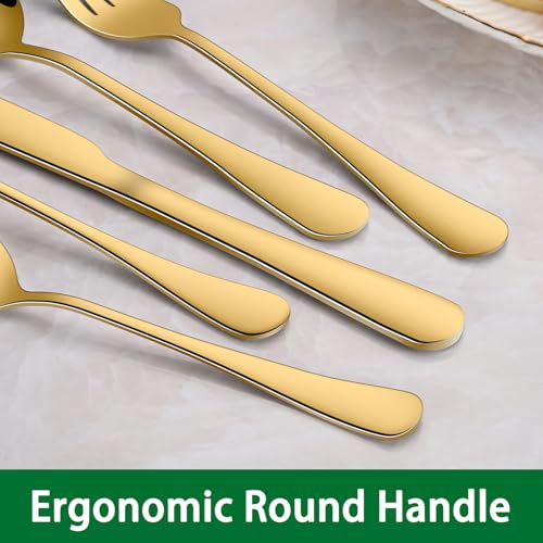 Gold Soup Spoons,8 PCs 7.3 Inch Dinner Spoons,Durable Mirror Polishing Stainless Steel Silveware Main Spoon,Dishwasher Safe Gold Table Spoon For Home Restaurant Hotel - size: 8-Piece(Gold)