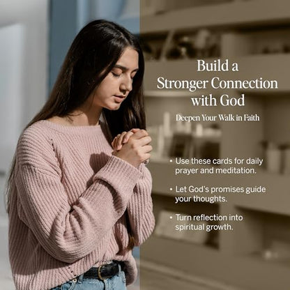 Yesha 52 Daily Bible Verse Cards with Wooden Stand | Heavenly Declarations | Christian Affirmation Cards for Identity in Christ | Premium Scripture Cards for Women & Men | Devotional Gift Set